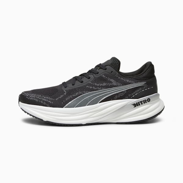 Tenis de correr Magnify NITRO 2 para hombre, PUMA Black-PUMA White-PUMA Silver, extralarge